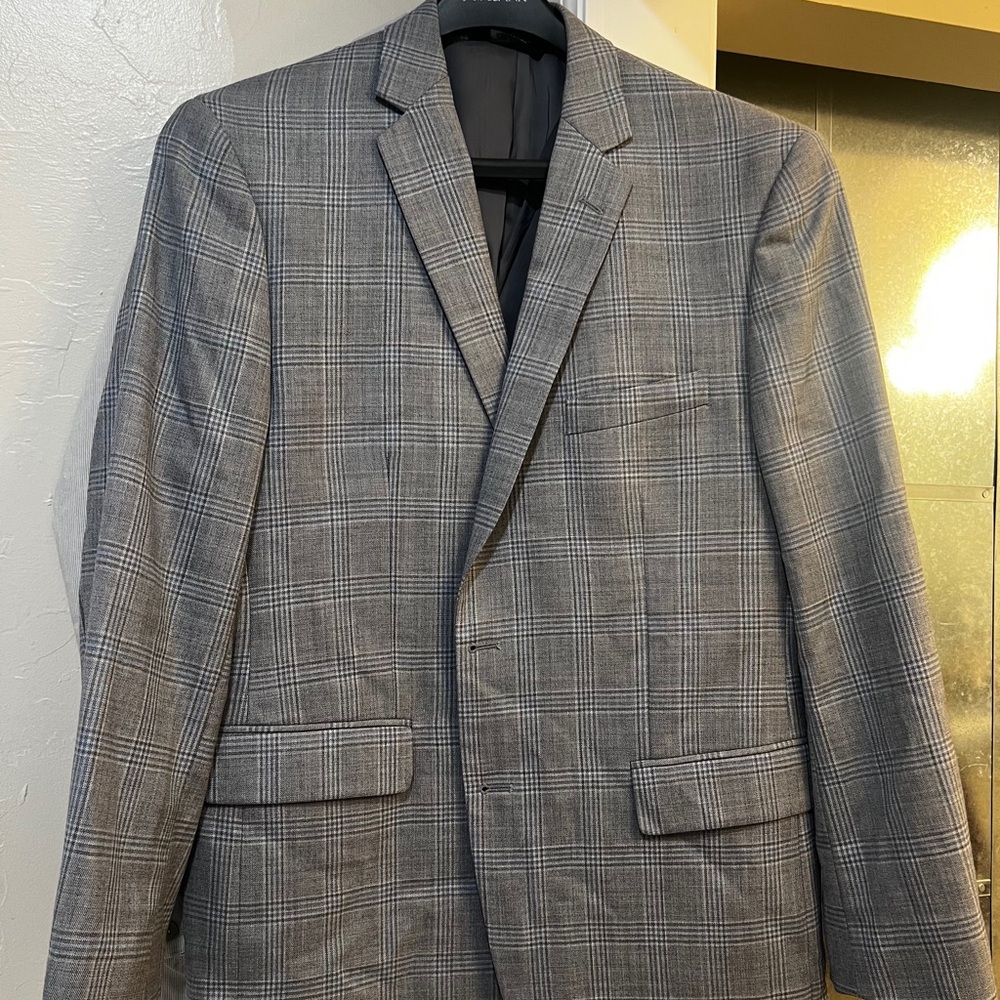 Men's Gray Plaid Blazer